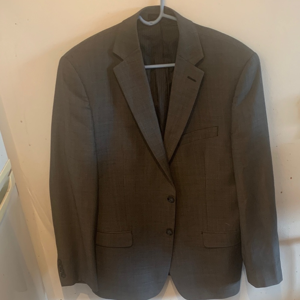 Stylish Calvin Klein Charcoal Wool Blazer SZ 40R